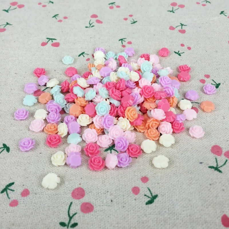 200 шт. смешанные цвета плоская задняя часть цветок из смолы кавайный кабошон