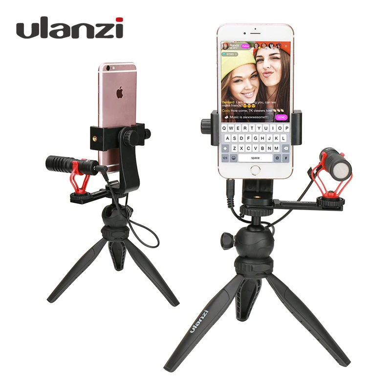 Держатель для телефона и видео Ulanzi гибкий штатив с вертикальным креплением