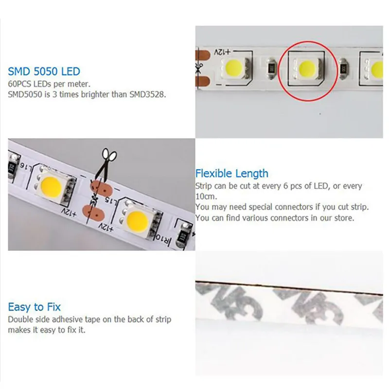 5 м 5630 5050 3528 SMD Светодиодные ленты свет DC12V 5 м 300 светодио дный гибкие IP20 белый/теплый белый гамма-Водонепроницаемый светодио дный свет