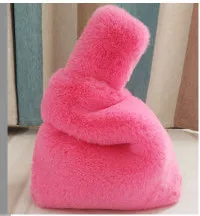 rose pink Меховая сумка ярких цветов с животным принтом, леопардовая теплая сумка, роскошная брендовая винтажная вечерняя сумочка, клатч, новинка, Прямая поставка - Цвет: rose pink