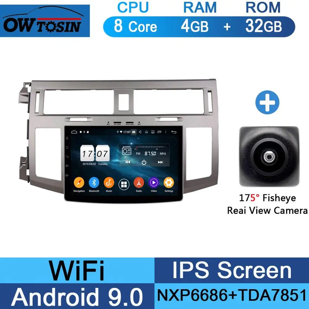 " ips 8 Core 4G Оперативная память 64G Встроенная память Android 9,0 автомобиль dvd-радио GPS для Toyota Avalon 2005 2006 2007 2008 2009 2010 DSP CarPlay попугай BT - Цвет: 32G Fisheye Camera