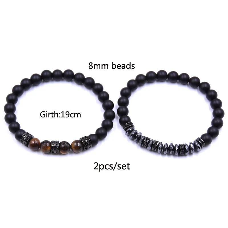 2 шт./компл. черная матовая искусственная кожа с бусин гематита изображением