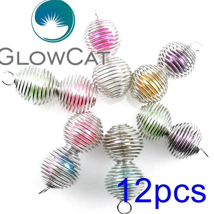 GLOWCAT 12x мяч Спиральную пружину бусины клетка диффузор для эфирных масел Устрица