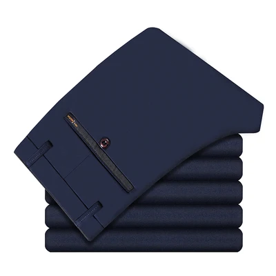 picture color FAISIENS размера плюс мужские брюки 8XL 9XL прямые флисовые брюки теплые 10XL толстые зимние осенние формальные деловые классические брюки - Цвет: picture color