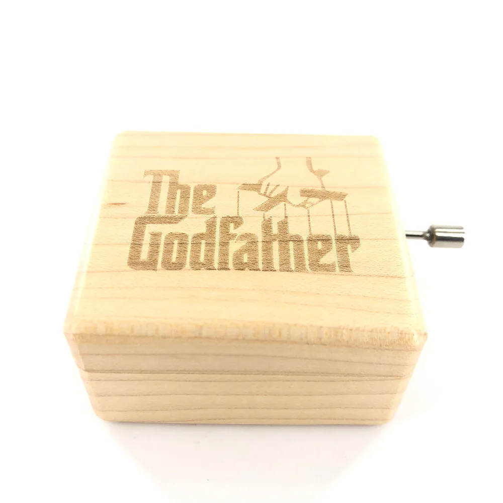 Анонимная деревянная музыкальная шкатулка крестного отца с рукояткой семейная