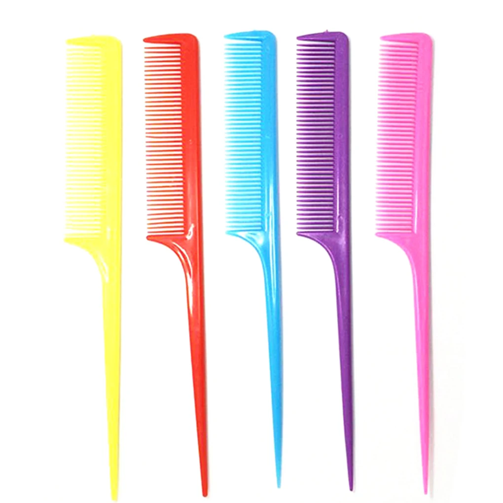 

Hot Sale 1PC/10PCS Random Color Hair Comb Salon Brush Styling Hairdressing Tail Plastic Comb Set With Thin And Long Handle