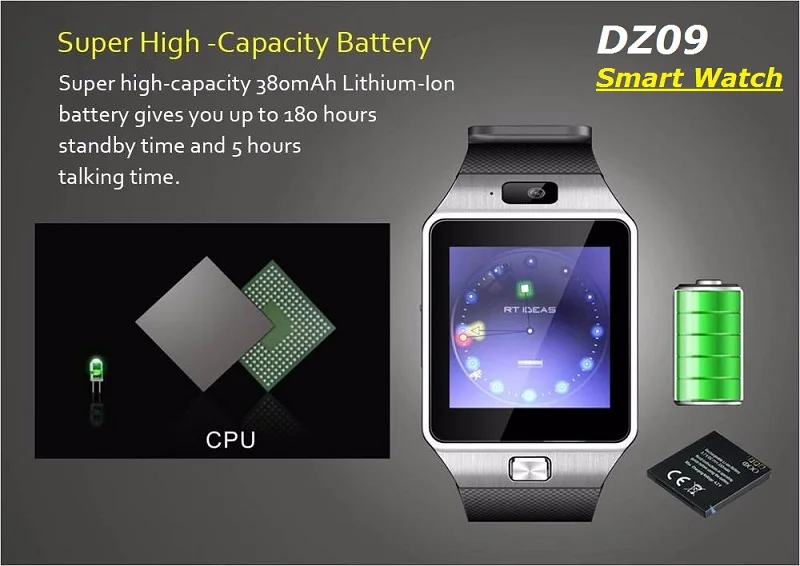Горячая Распродажа DZ09 Смарт часы Android телефонный звонок 2G GSM sim-карта камера Bluetooth Smartwatch для andoid и ios