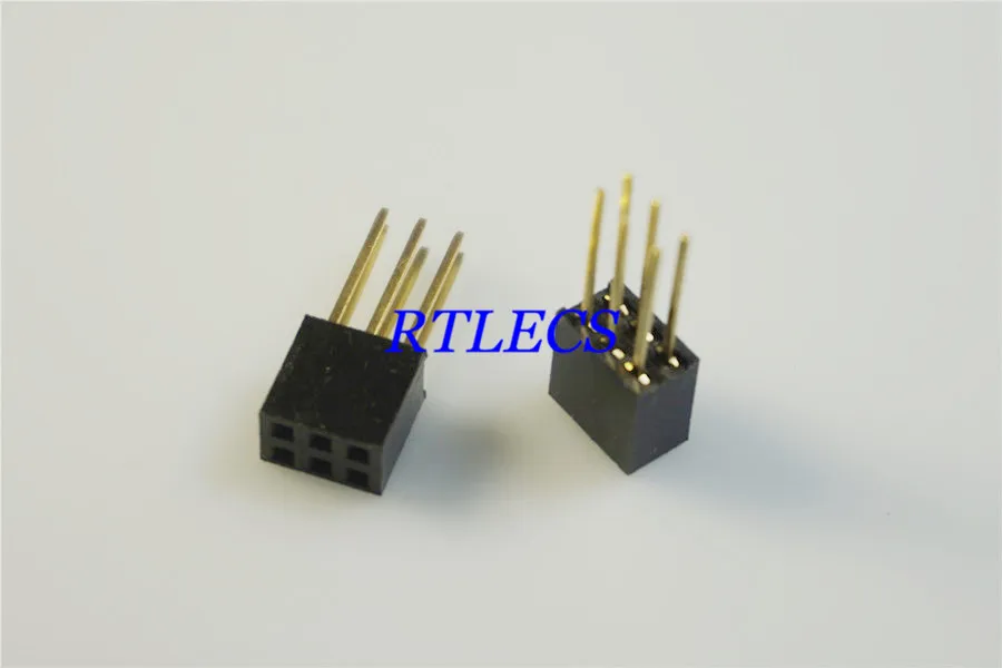 100 шт. 2 54 мм 0 &quotшаг 2x3 Pin 6 Положение ряда PCB Женский Заголовок через отверстие