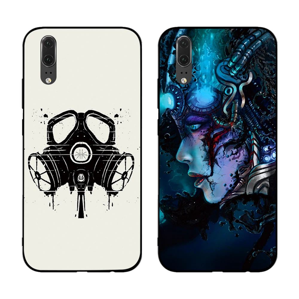 Dubstep противогаз для Huawei P8 P9 P10 P20 P30 Lite Pro P Smart 2016 2019 TPU Мягкий силикон|Чехлы-накладки|