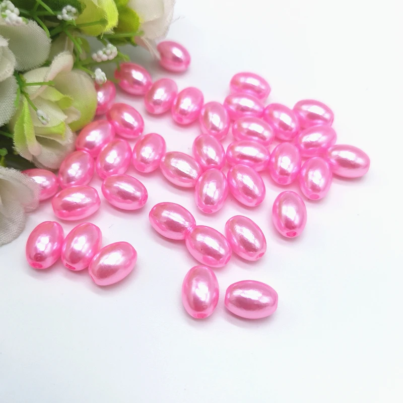 Pink 50 шт 8*11 мм бусины овальной формы для изготовления ювелирных изделий Акриловые бусины разноцветные свободные бусины ювелирные изделия DIY Аксессуары# XZ66-82 - Цвет: Pink