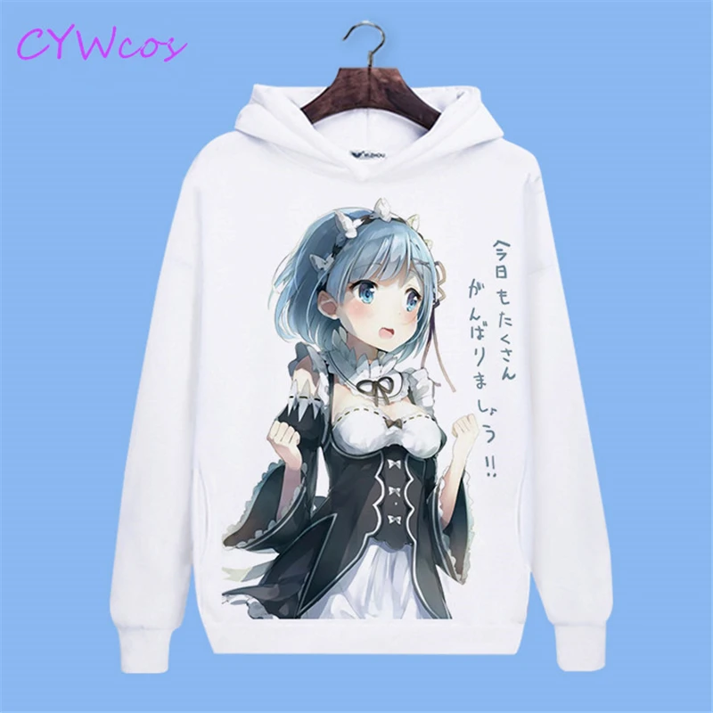 Rem and Ram Re:Life in a different world of zero куртка с капюшоном для косплея топ принтом аниме