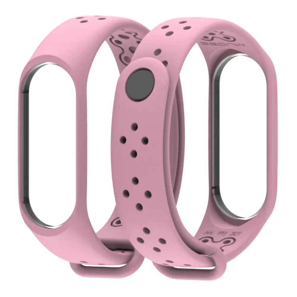 Pink LEMFO Смарт аксессуары mi Band 4 ремешок спортивный водонепроницаемый анти-потеря замена силиконовый браслет для Xiao mi Band 3 Band 4 - Цвет: Pink