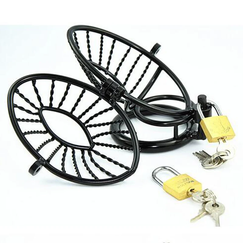 Пенис кольцо с клеткой Металлический Пояс верности Устройство замком продукты