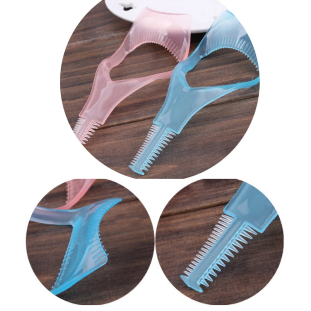 3 In 1 Eyelashes Tools Mascara Shield Applicator Guard Eyelash Guide For Makeup Clear Plastic Card Woman Girls Blue | Красота и