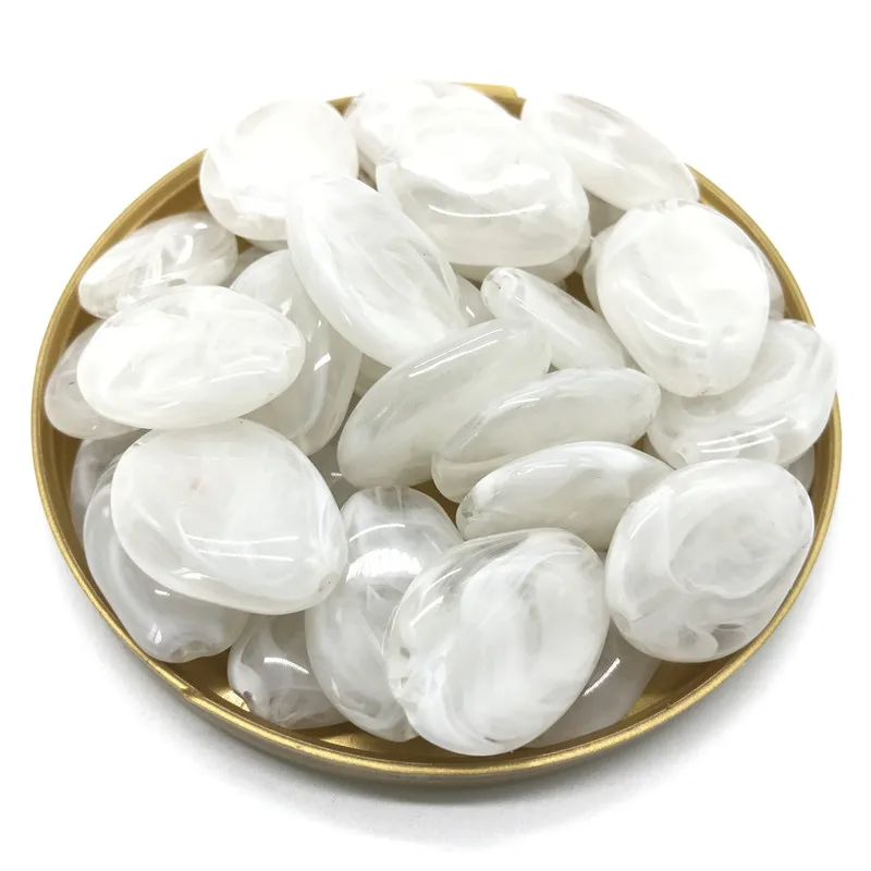 10pcs 18x25mm imitation natural goose soft stone oval acrylic beads For Jewelry Making DIY bracelet necklace - Цвет: 11