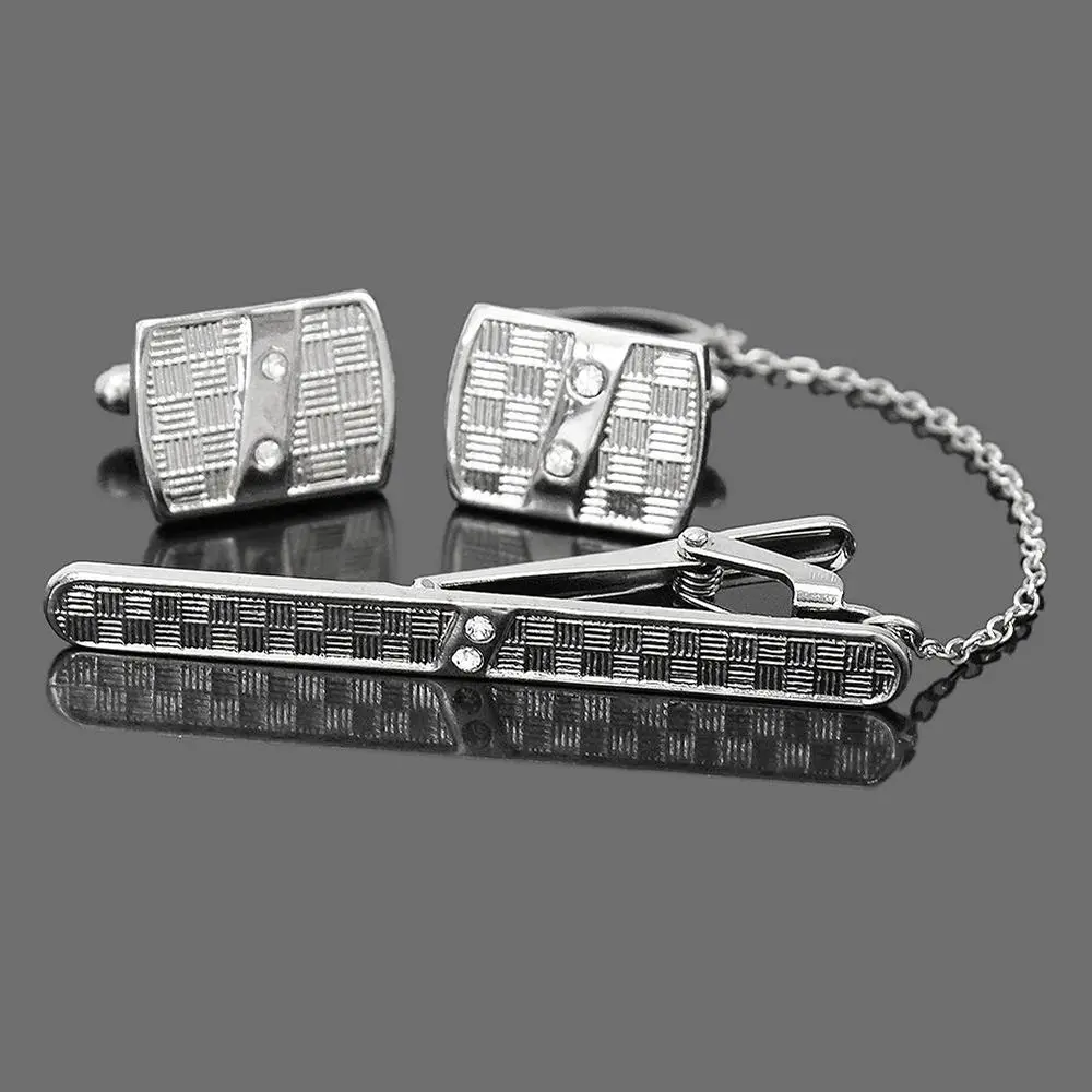 Зажим для галстука и рубашки Стразы 1 комплект|mens shirt tie set|tie set menties ties |