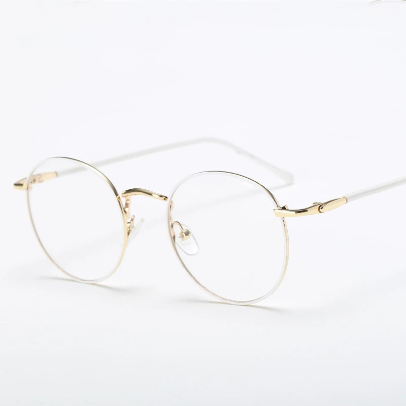Круглые металлические очки NOSSA женские и мужские Модные оптические оправы для