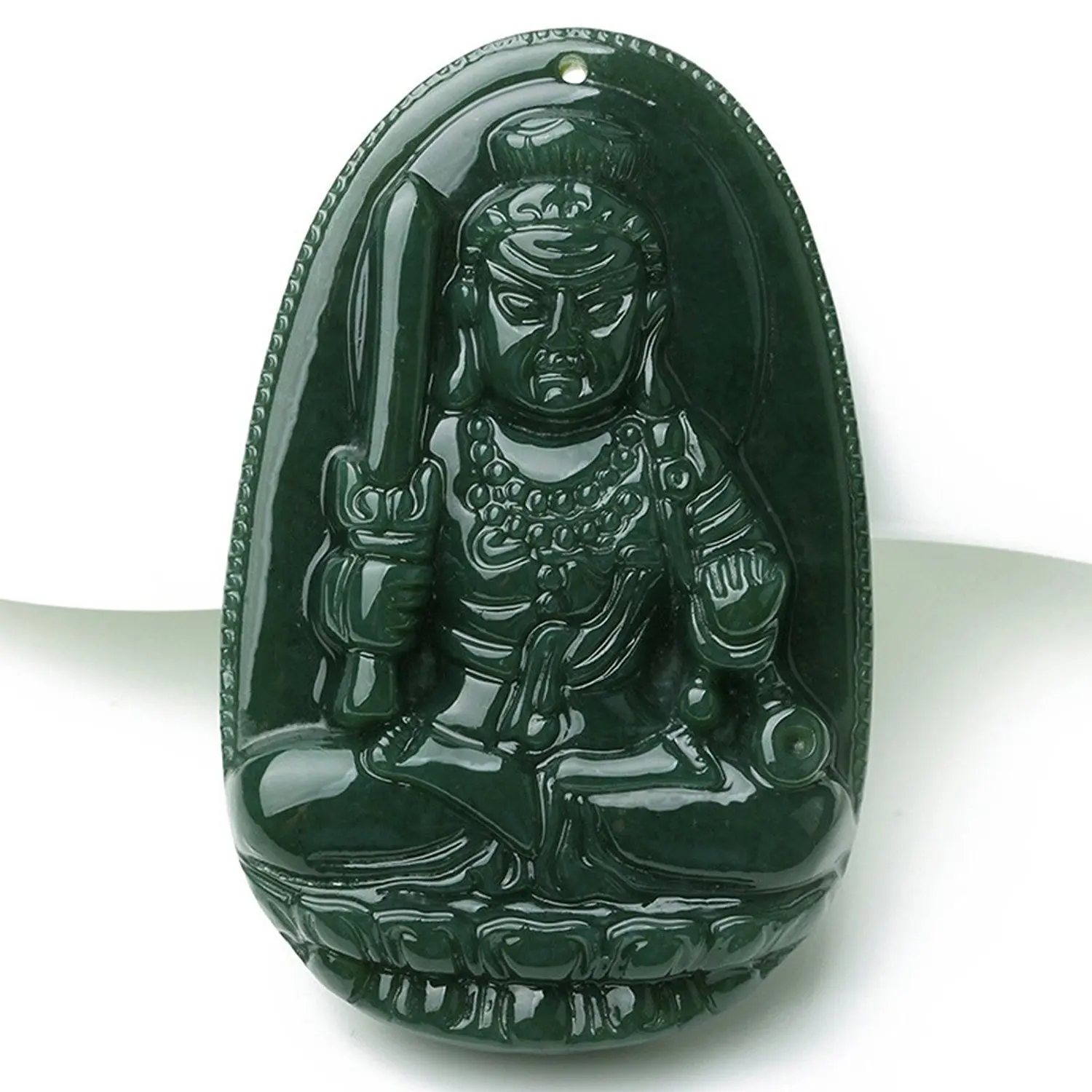 Koraba ювелирные изделия 100% натуральный нефрит ручная резьба Acalanatha Bodhisattva Ожерелье