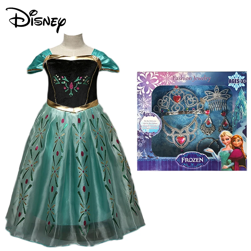 Disney Замороженные платье Эльзы вечерние платья Косплэй Одежда для девочек Анна