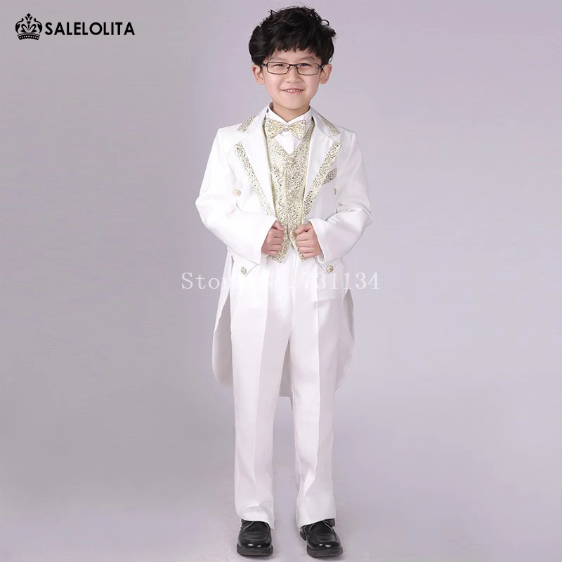 Детский костюм для выпускного черный/белый хвост наряды свадебные костюмы