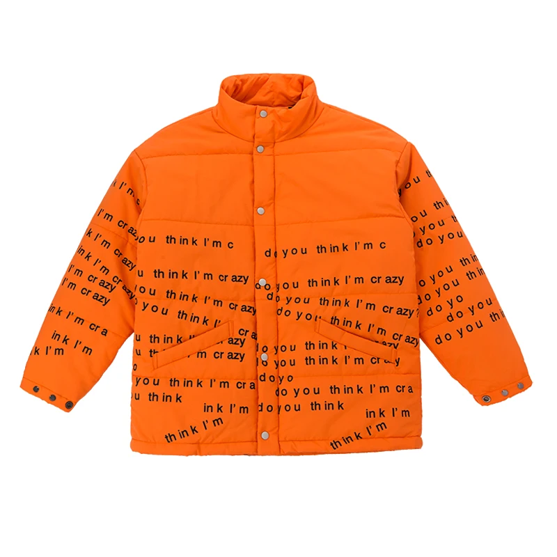 2018 теплая Модная высокая зимняя куртка европейские размеры оранжевое пальто