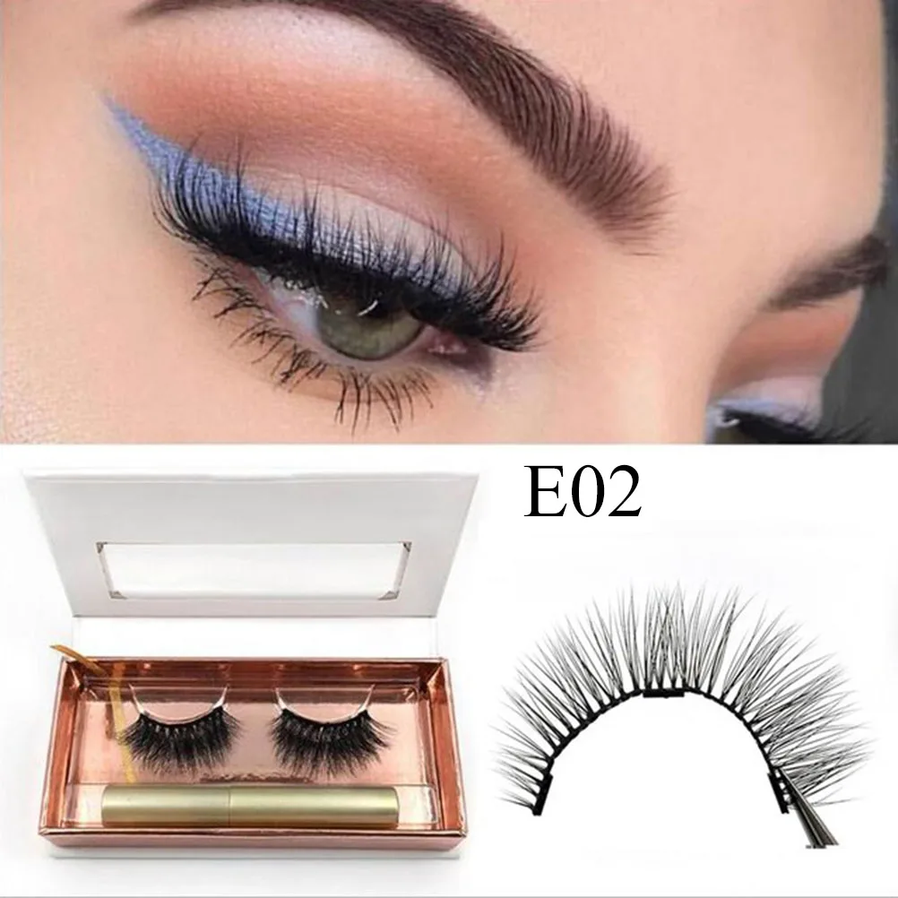 

3D Durable Flase Eyelashes Kit Magnetic Eye Lashes Extension Liquid Eyeliner Reusable Falses Eyelash