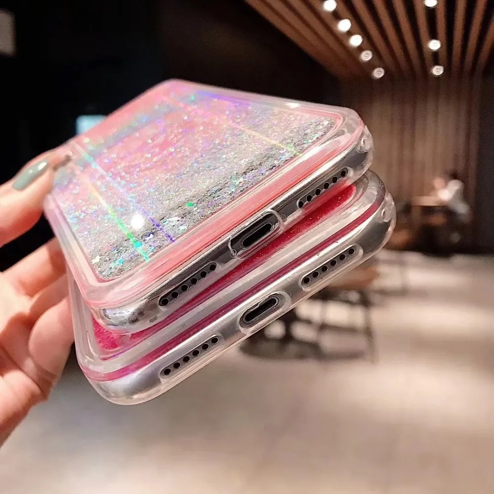 Glitter Bling phone Case For Apple iphone 6 6s 7 8 X XR XS MAX Quicksand Back Cover 6plus 7plus 8plus XSMax Liquid sand cases | Мобильные