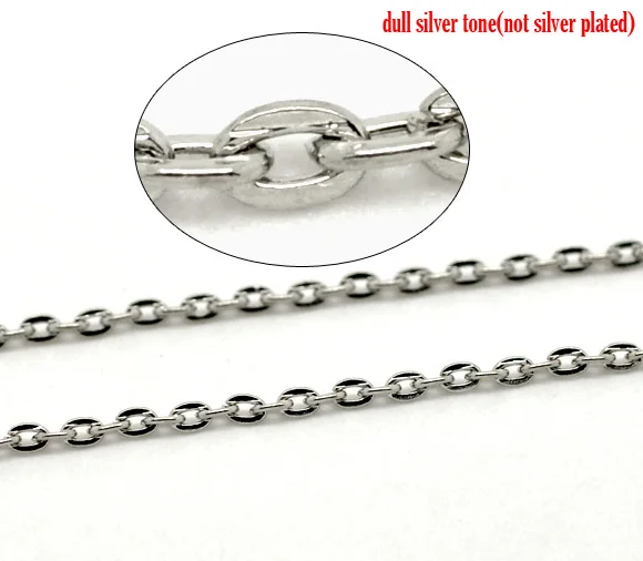 Серебряные украшения DoreenBeads открытые Кабельные цепочки 3x2 мм продаются в