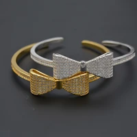 high quality 925 sterling silver elegant lady wedding party bow bracelet simple fashion jewelry bracelet lady gift