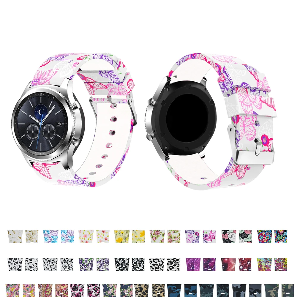 Ремешок для Samsung Gear S3 Frontier Galaxy Watch ремешок 22 мм смарт часов 46 с силиконовым принтом