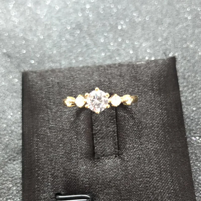 Стильные минималистичные обручальные кольца Double Fair для женщин с 5 блестящими