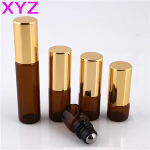 XYZ (100 шт.лот) 1 мл 2 мл 3 мл 5 мл стеклянная бутылка в рулоне с роликом из нержавеющей стали