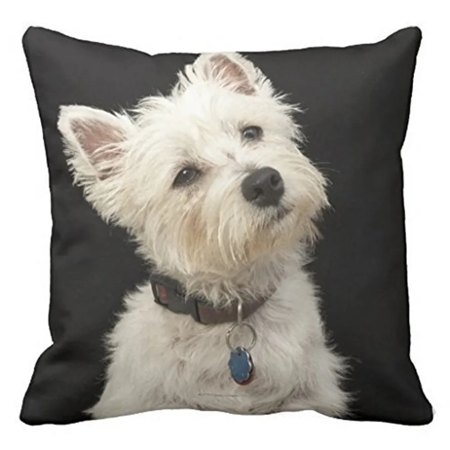 Чехол для подушки Westie West Highland Terrier с воротником Throw 1818|Наволочки| |