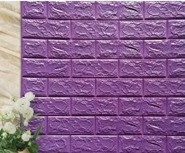 Purpe 70*77 см* 8 шт. 3D PE пенка, камень, кирпичная панель, наклейка на стену, домашний декор, ТВ, диван, Настенная роспись, малыш, безопасный, самоклеющиеся, DIY обои - Цвет: Purpe