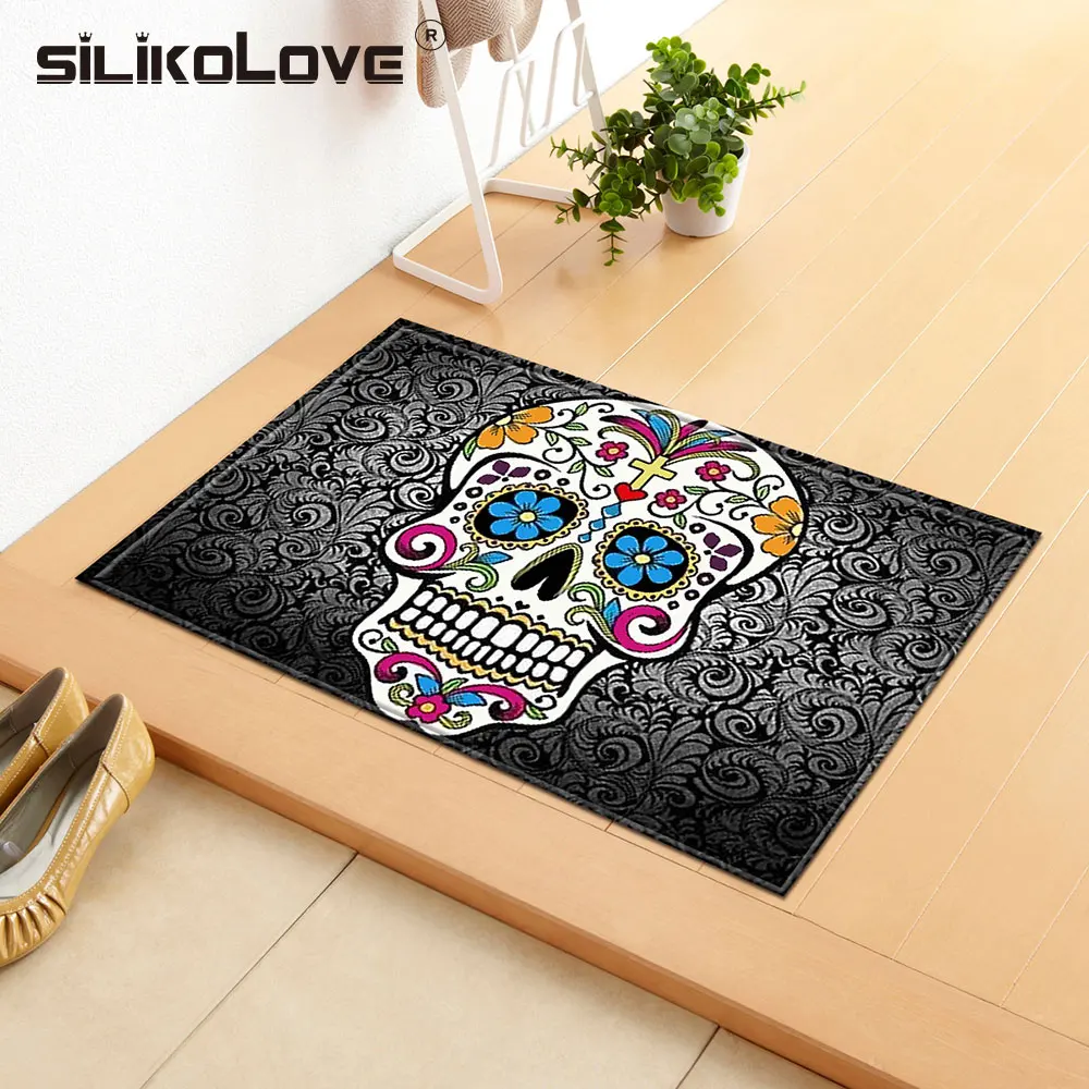 SILIKOLOVE 40*60 см Цвет Череп Противоскользящие коврики ковер при входе коврик для коврик у входной двери наружный передний