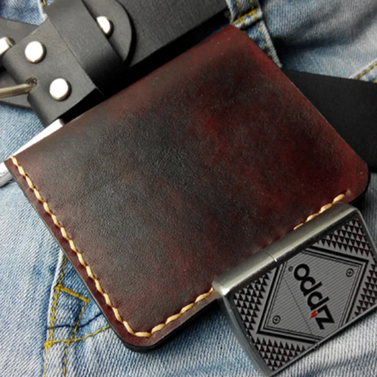 Мужской бумажник ручной работы из воловьей кожи растительного дубления