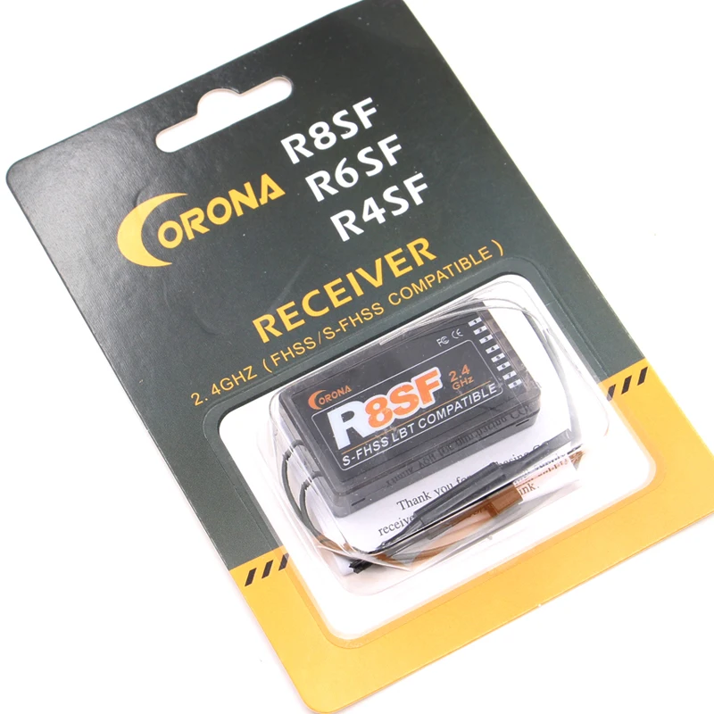 Corona 2,4G R8SF 8CH S-FHSS/FHSS совместимый приемник используется для FUTABA S-FHSS T6j T6K T8J T10J 14SG 16SZ 18MZ 4PLS пульт дистанционного управления