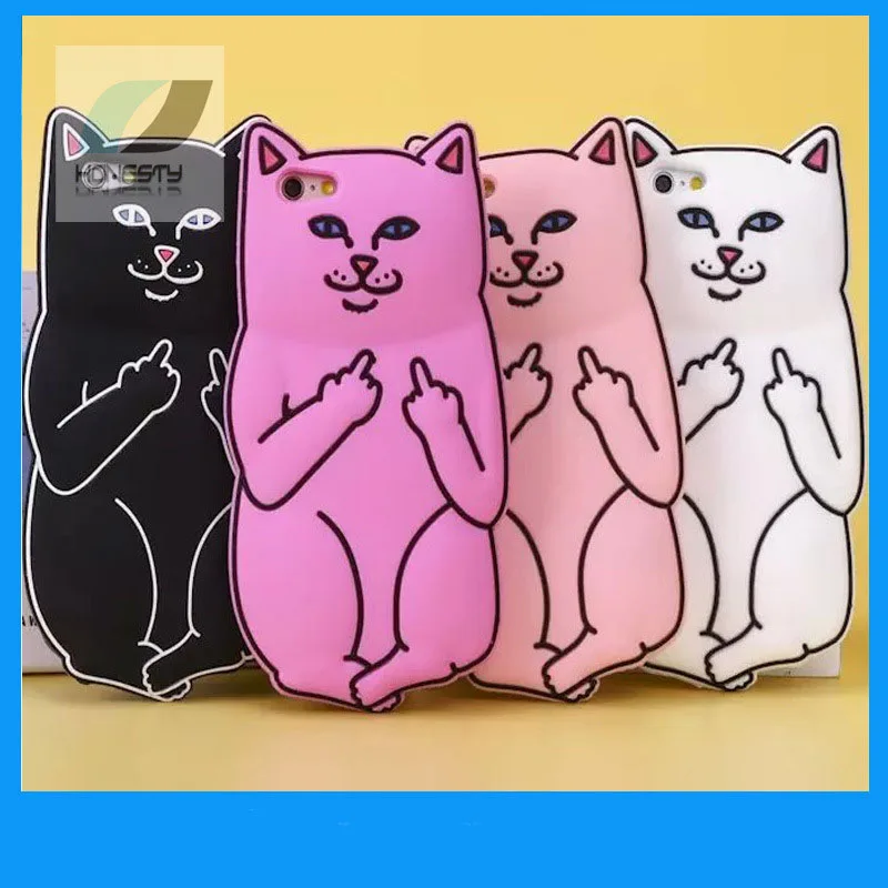 2015 новый ripndipp 3D мультфильм карманные кошка вы рок симпатичные белый корна кот