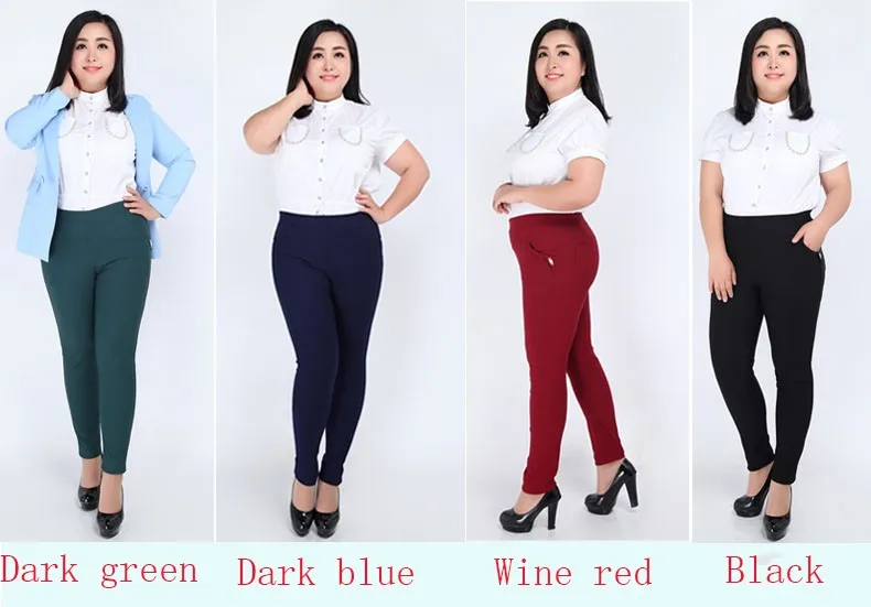 Pantalon, большие женские штаны размера плюс 6XL, эластичные штаны с высокой талией, женские длинные штаны, ретро брюки, обтягивающие брюки-карандаш F69