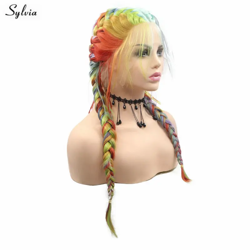 Sylvia 2x твист косички парик Русалочка кружева передний для женщин партии