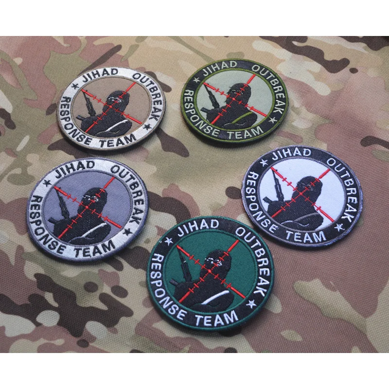Боевая нашивка JIHAD на вспышку, Боевая нарукавная повязка, вышитая декоративная заплатка