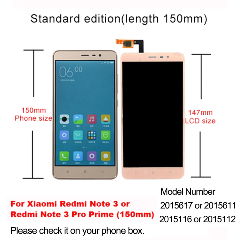 Дисплей для Xiaomi Redmi Note 3 lcd сенсорный экран мягкая подсветка/рамка для Redmi Note 3 Pro дисплей 150 мм стандартный выпуск
