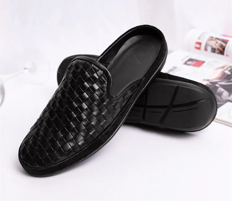 2019 Genuine leather men 39 s sandals Casual shoes Sheepskin Slipper Ventilation Hand knit High-quality fashion Doug | Обувь