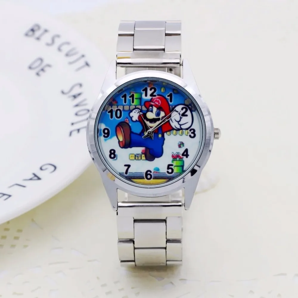 

NEW Cute Cartoon pretty Mario style Children's Watches Women's Student Girls boys Quartz Metal steel Wrist Watch Clock