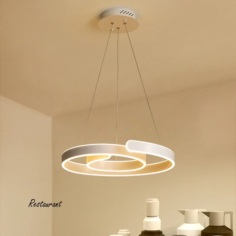 

Креативные Подвесные светодиодные светильники, современная кухонная акриловая + металлическая подвесная потолочная лампа для столовой