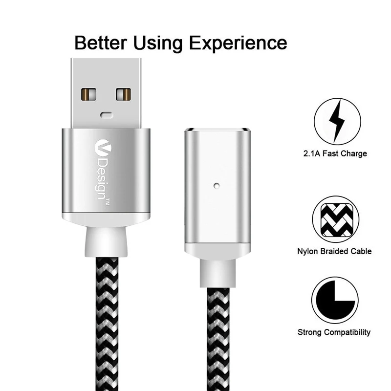 3/6/10 футов LED USB Type C/Micro USB/IOS Магнитный кабель C быстрый разъем Кабель адаптер для