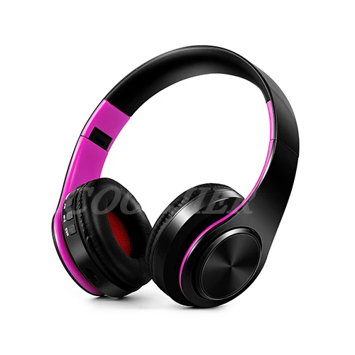 purple COOLJIER Новые беспроводные наушники Bluetooth гарнитура Регулируемые наушники складные наушники с микрофоном для ПК мобильного телефона - Цвет: purple