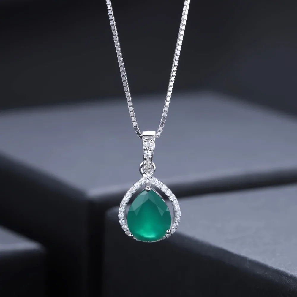 Женский кулон в форме капли GEM'S классический из серебра 925 пробы с натуральным