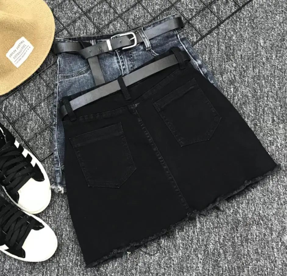 2019 Весенняя джинсовая юбка высокая облегающий талию бедра на молнии Женская