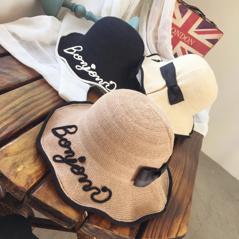 

Summer Style Women Bowknot Sun Hat Beach Fisherman Hats Anti-UV Sun Protection Bucket Hat Cap For Girl Sunhat